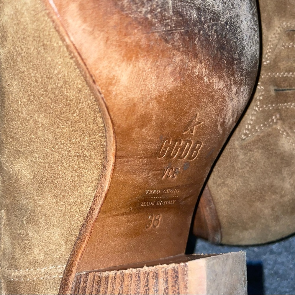 Golden Goose Sunset Suede Cowboy Boots Booties Camel Suede 38 8 - Picture 11 of 12